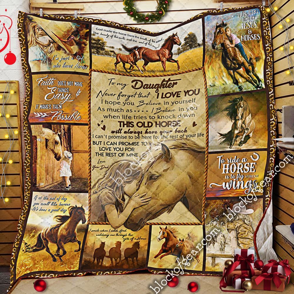 To My Daughter, Love Dad, Horse Quilt