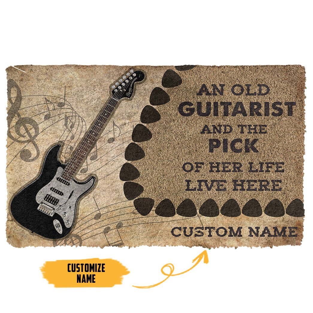 Gearhumans  GearHuman 3D Electric Guitars An Old Guitarist Custom Doormat