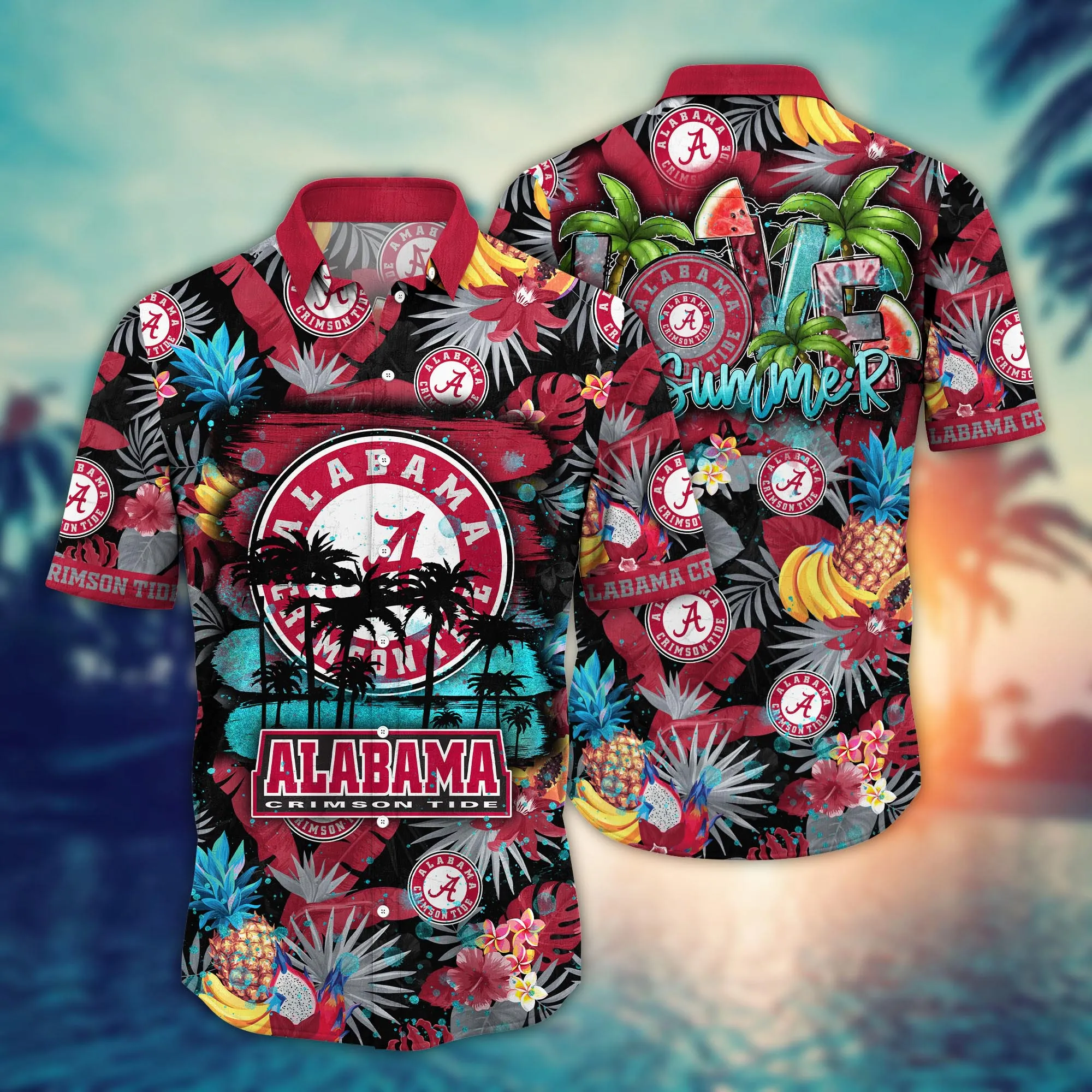 Alabama Crimson Tide NCCA Hawaiian Shirt Tropicaltime Aloha Shirt