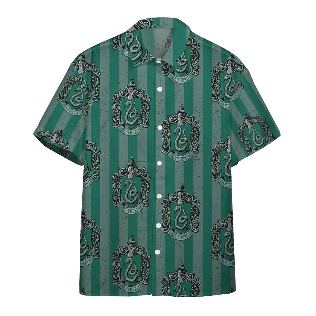 Gearhumans Harry Potter Hogwarts Slytherin House Pride Crests Custom Hawaiian Shirt Ha14808