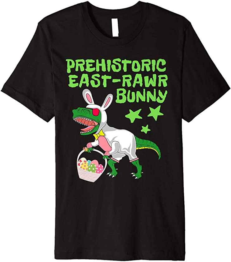 Prehistoric Eastrawr Bunny Easter Bunny T Rex Dinosaur Kids Premium T-Shirt