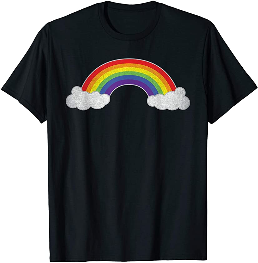 Vintage Rainbow Tshirt: Retro 70s 80s Style, Gay Pride LGBTQ