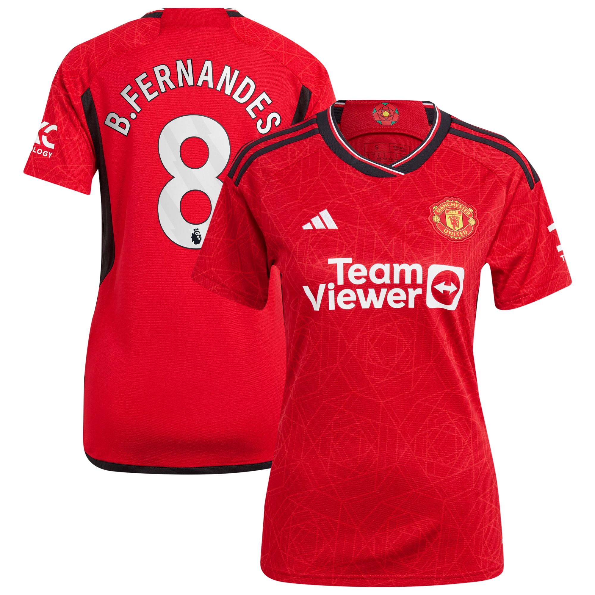 Bruno Fernandes Manchester United Women's 2023/24 Home Replica Player Jersey – Red