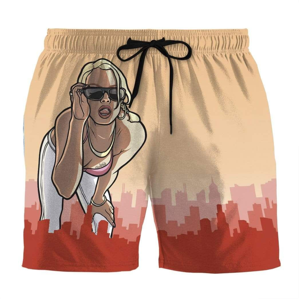 3D Gta San Andreas Custom Beach Summer Men Beach Shorts Swim Trunks Hawaiian Shirt Style Printed 3D