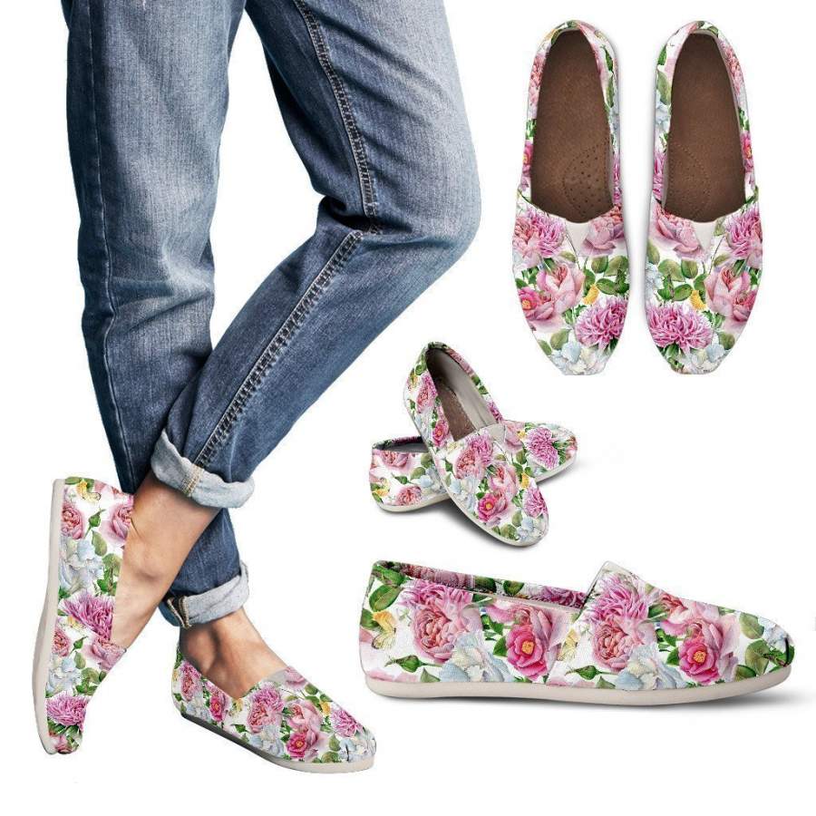 Watercolor Floral Women’s Casual Shoes