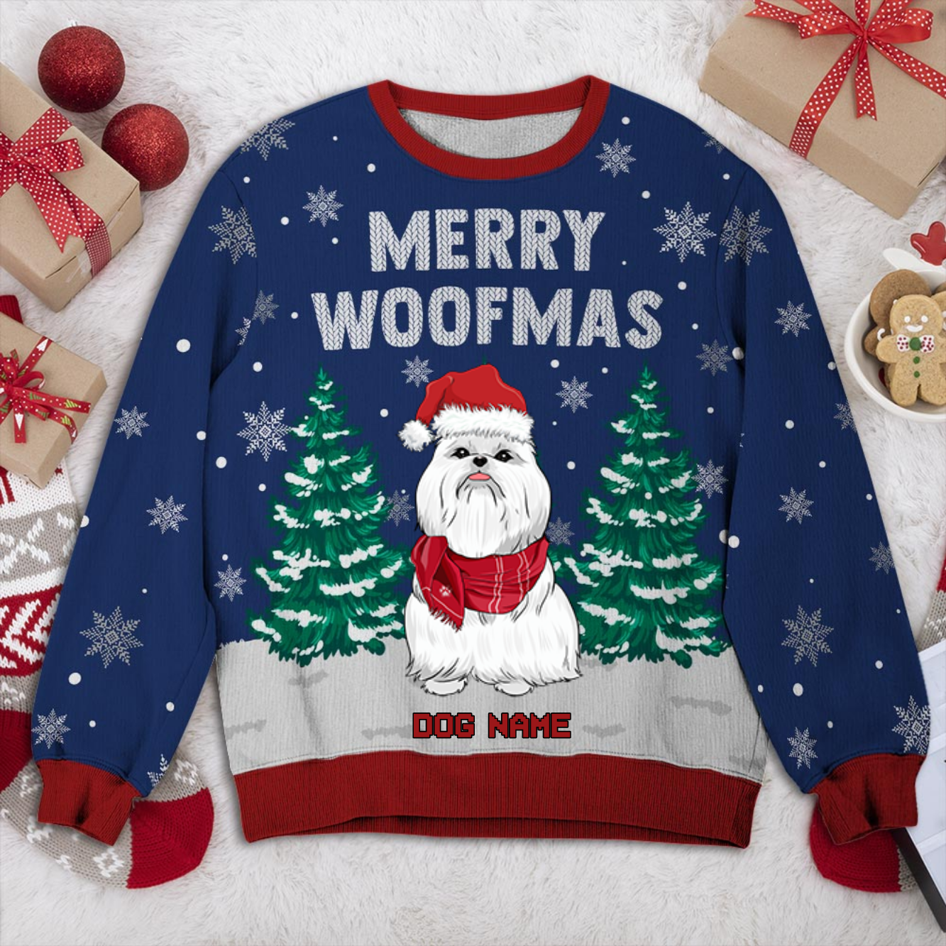 Shihtzu Personalized Sweater, Dog Ugly Christmas Sweater