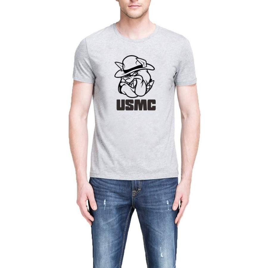 Mens Marine Corps Bulldog Casual T-Shirts Men Tee