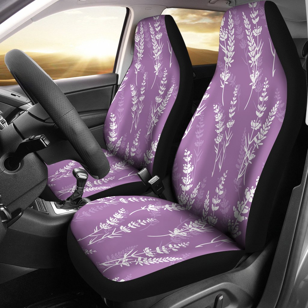 Lavender Flowers Purple Pattern Universal Fit Car Seat Covers