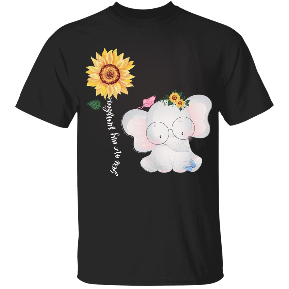 Elephant You Are My Sunshine T-Shirt Cute Shirt For Girls Valentine Gift For BF GF Couples