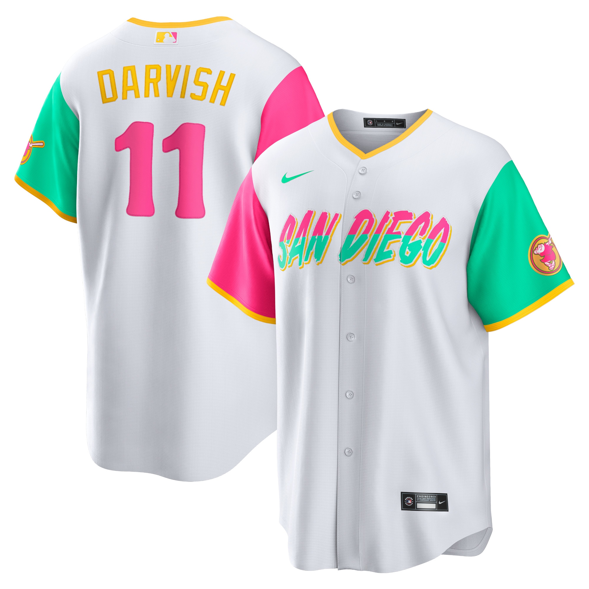 Men’s San Diego Padres Yu Darvish White 2022 City Connect Player Jersey