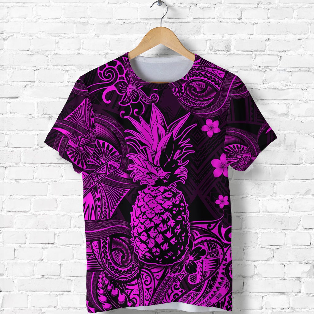 Hawaiian Pineapple Polynesian T Shirt Unique Style Pink Ha63833