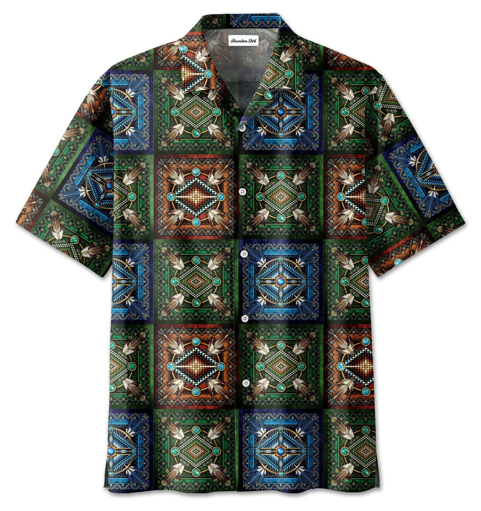 Amazing Native American Art Pattern Hawaii Aloha Shirts Ha89445