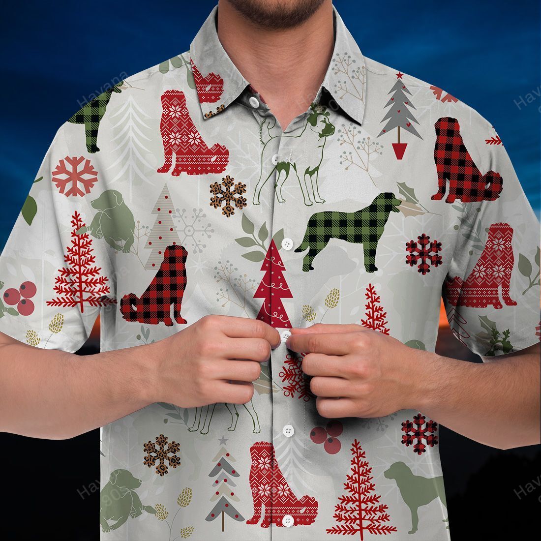 Anatolian Shepherd Dog Hawaiian Shirt Christmas Flannel V2