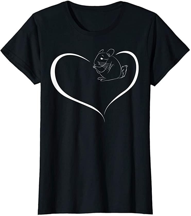 Womens Chinchilla Heart Pet Animal Lover Gift T-Shirt