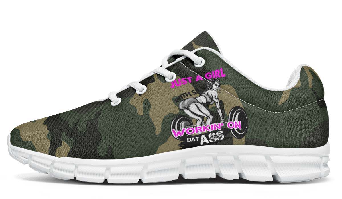 Camo Weights Just A Girl Breathable Sneakers Custom Shoes V106