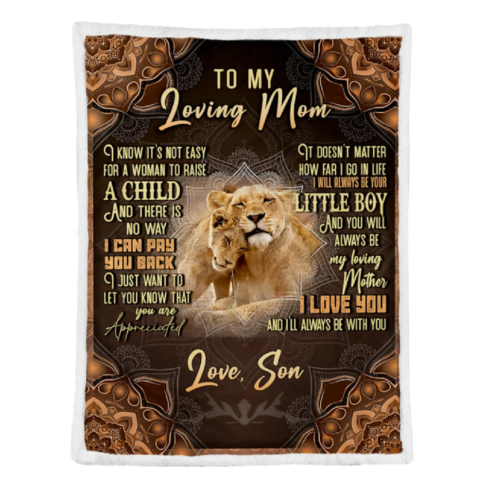 To My Mother Lion There Is No Way I Can Pay You Back Fleece Blanket Gift For Family,Birthday,Parents,Mother,Mom Gift Home Decor Bedding Couch Sofa Soft And Comfy