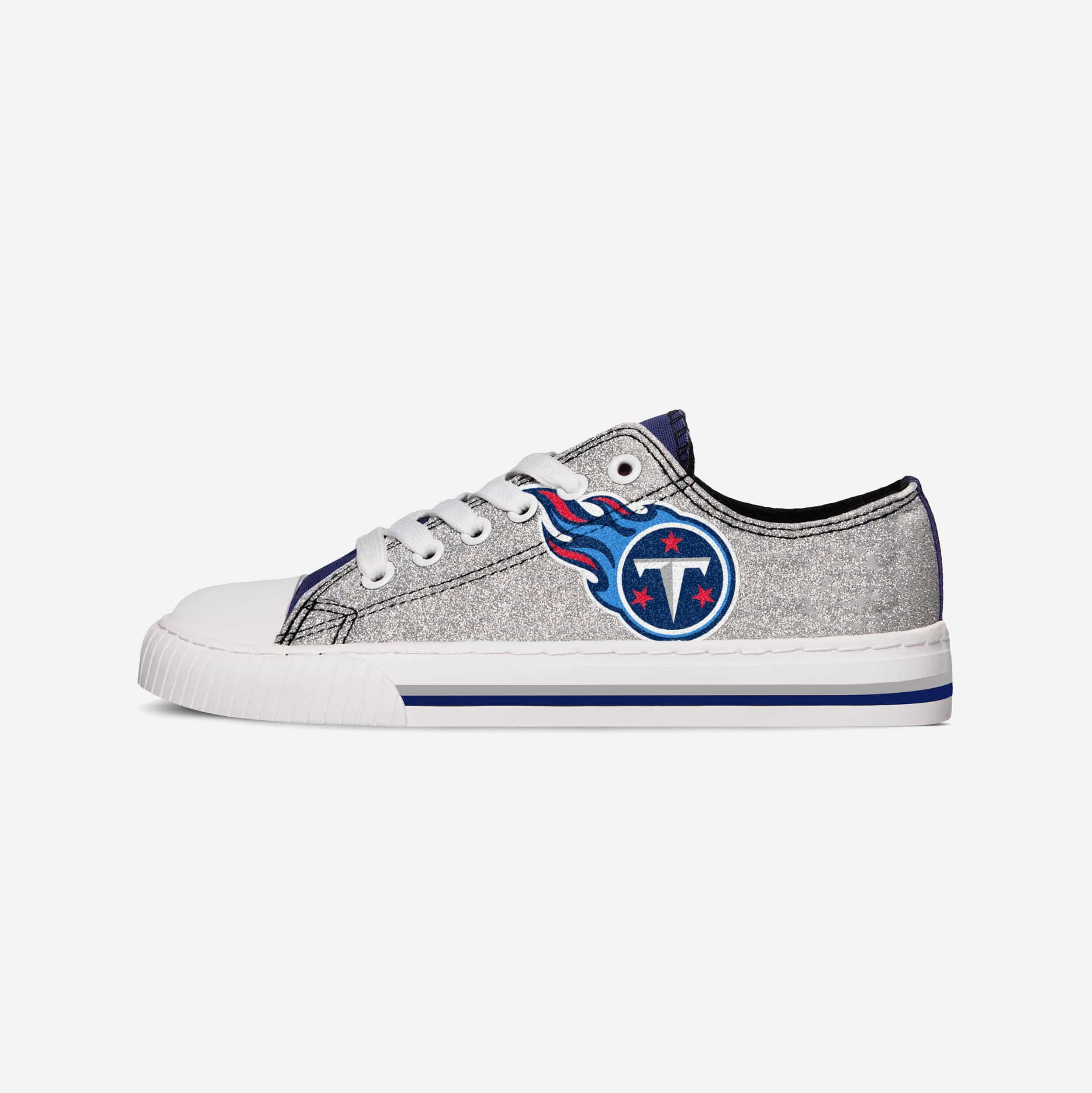 Tennessee Titans Womens Glitter Low Top Canvas Shoe