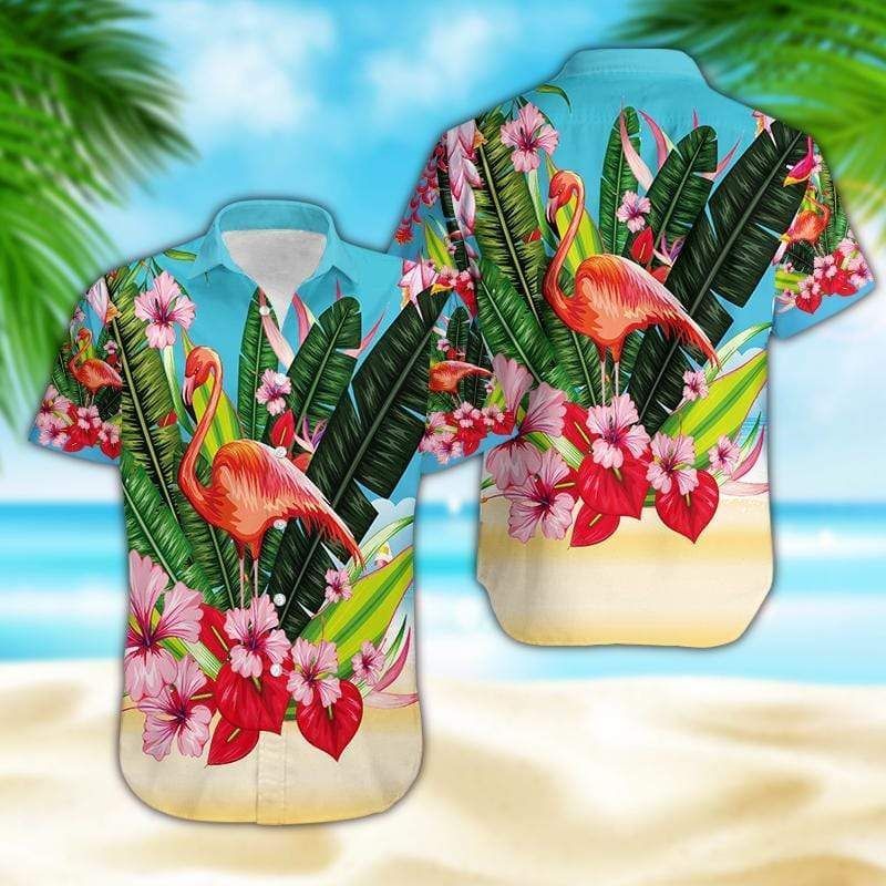 Get Now Hawaii Aloha Shirts Flamingo Flowers Ha86176