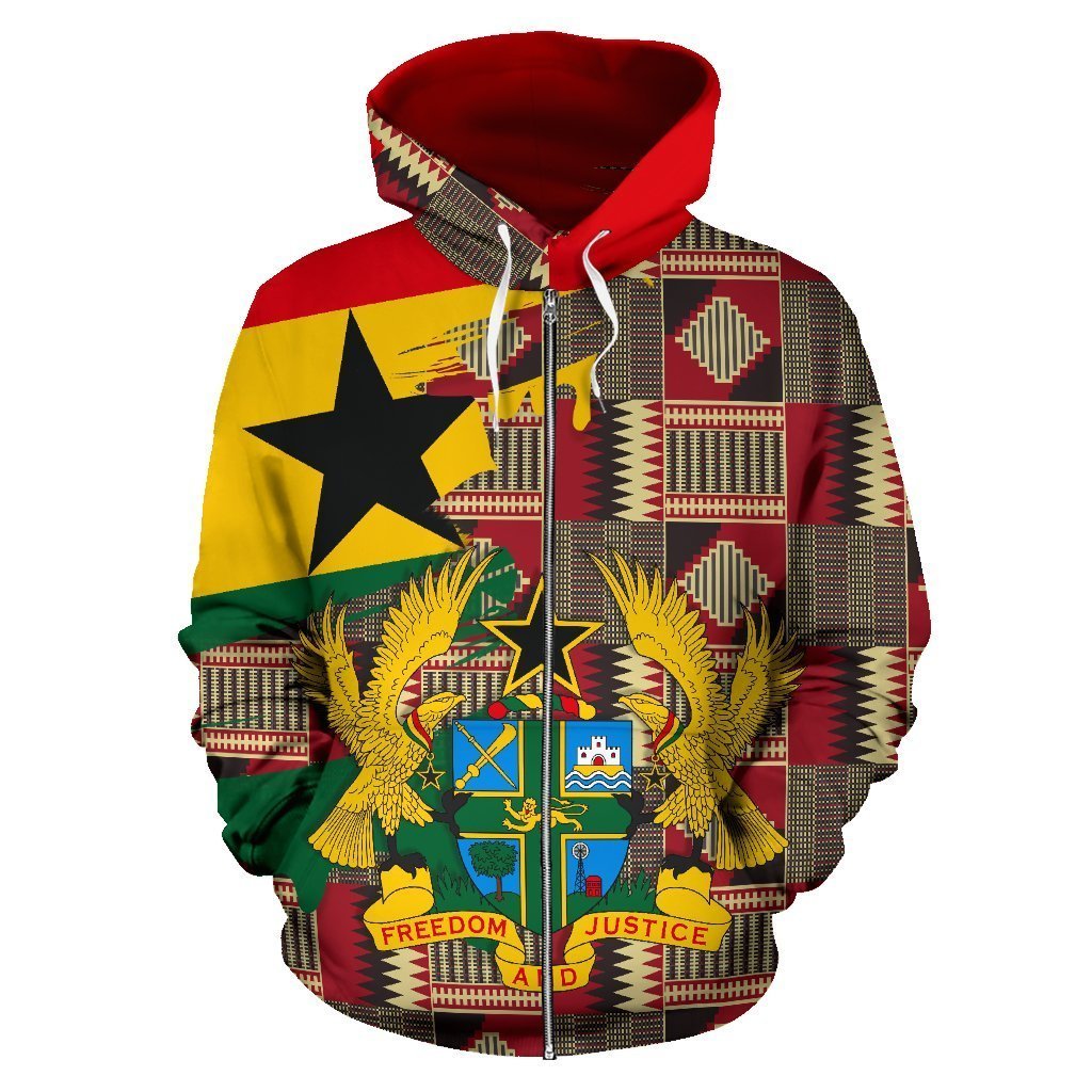 Greek Life Hoodie – Kente Royal Pattern Zip Hoodie – Gash Style