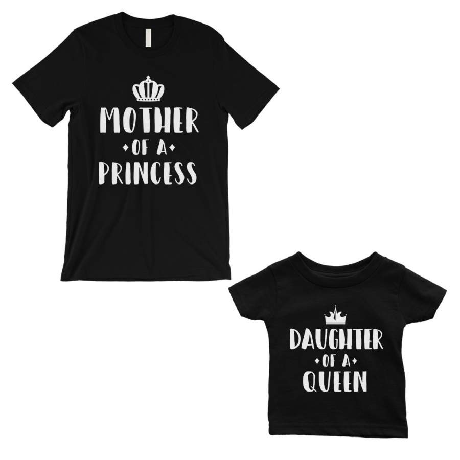 Queen Of Princess Matching Shirts Black For First Mother’s Day Gift