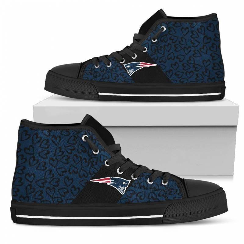 Perfect Cross Color Absolutely Nice New England Patriots High Top Shoes #914