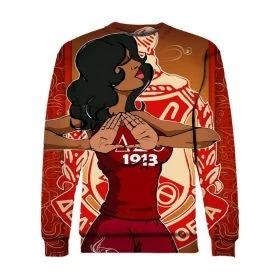 Greek Life Sweatshirt – Delta Sigma Theta Woman Make Handsign Sweatshirt