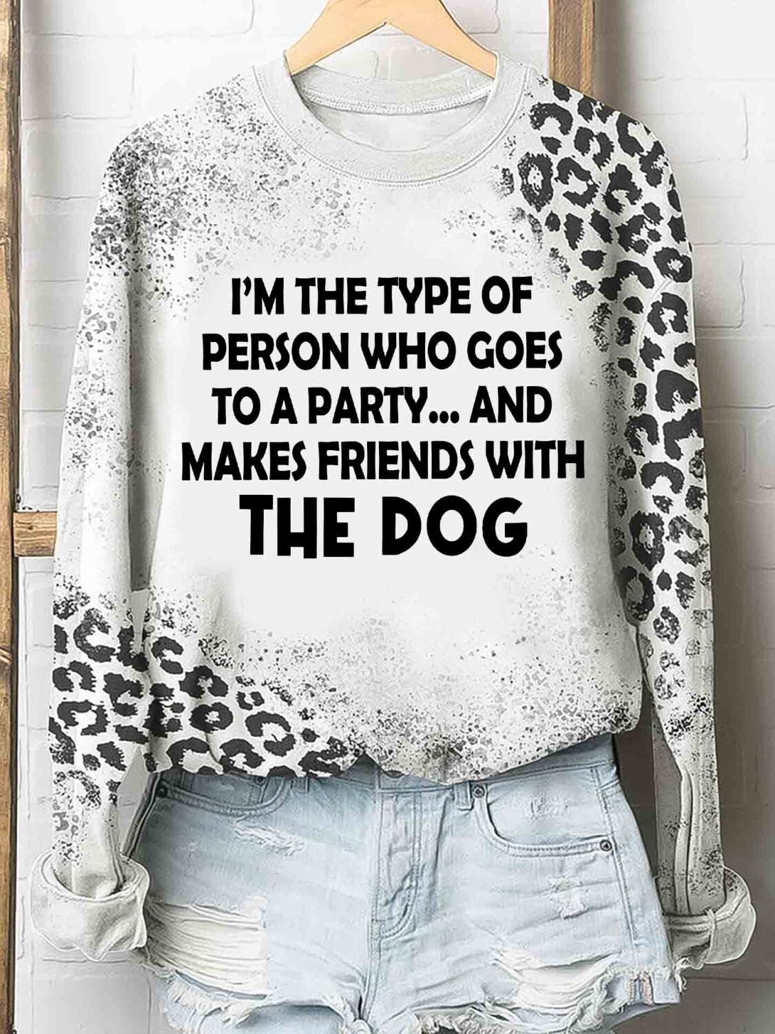 The Type Of Person Who Goes To A Party Friends With The Dog Tshirt 3D Hoodie – Leopard Funny Shirt All Over Print For Friends