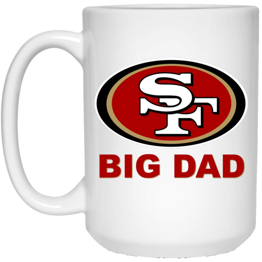 Custom Personalized San Francisco 49ers Logo Big Dad Bold 21504 15 oz. White Mug