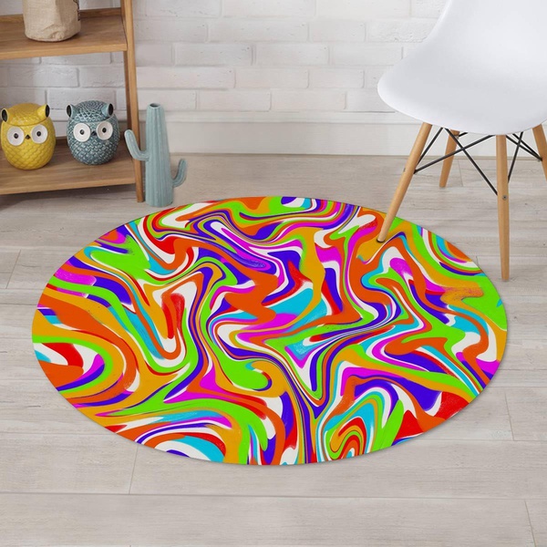 Colorful Abstract Round Rug