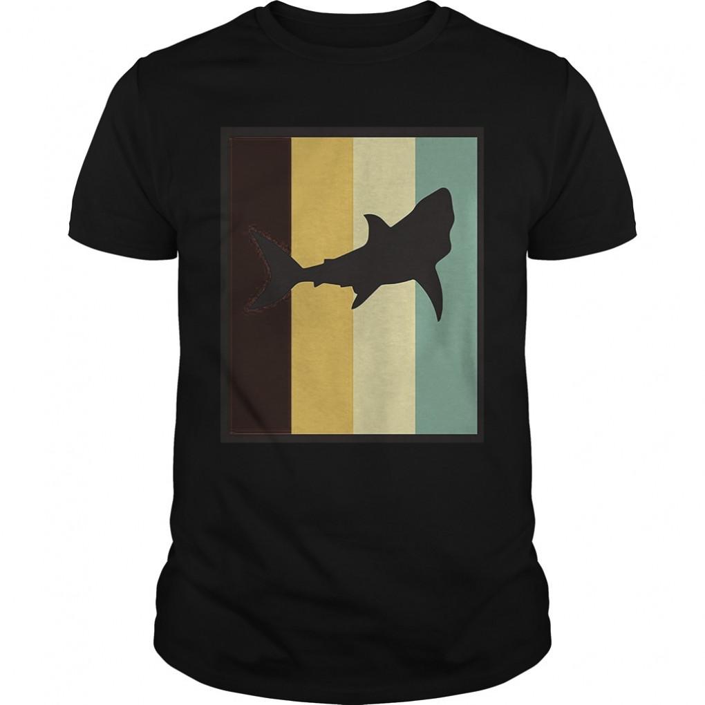 Shark Silhouette Shirt  Retro Vintage Classic Tshirt Guys Tee 949638229