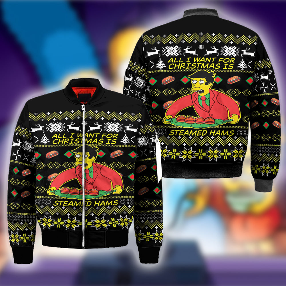 All I Want For Christmas Is Steamed Hams Ugly Christmas Sweatshirt Hoodie All Over Printed Pf283