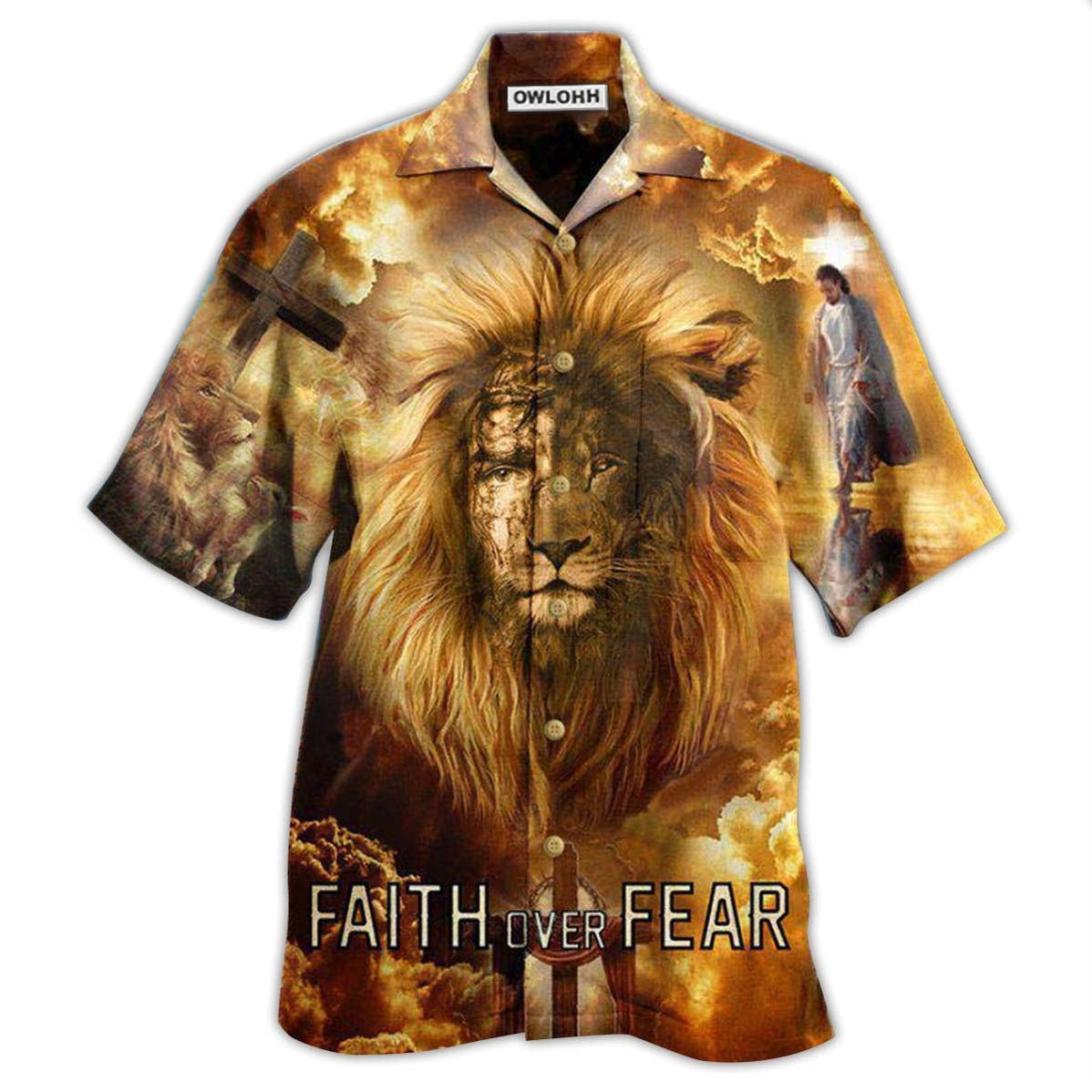 Jesus Lion Faith Over Fear Psalms Hawaii Shirt Ha110137