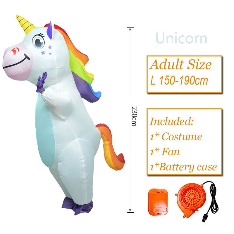 Unicorn Inflatable Costume Pink Full Body Unicorn Anime Cosplay Costumes Funny Party Halloween Costume for Adult alx