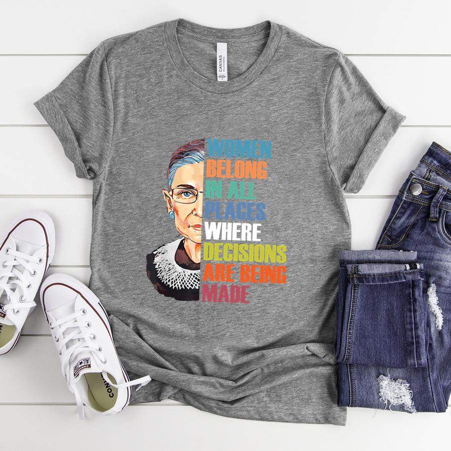 Women Belong In All Places Ruth Bader Ginsburg RBG Long Sleeve  Classic Canvas