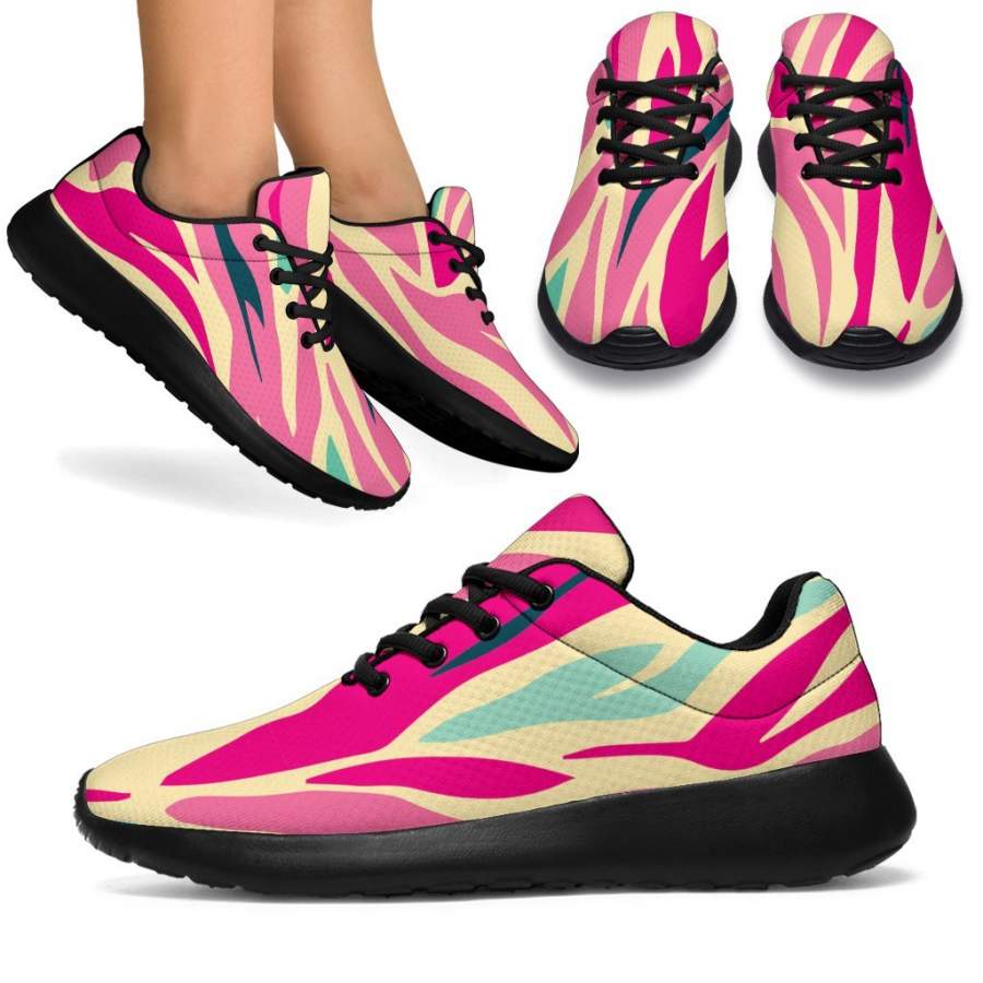 Pastel Zebra Pattern Print Sport Sneakers