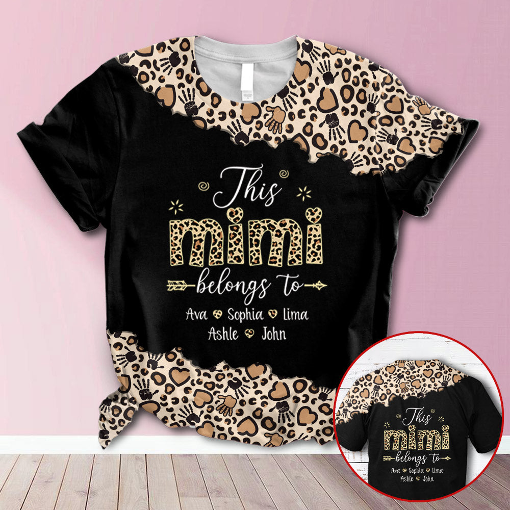 Personalized This Mimi Belongs To Grandkids Leopard All Over Print Shirts, 3D Shirt For Grandma Hn98 Trhn