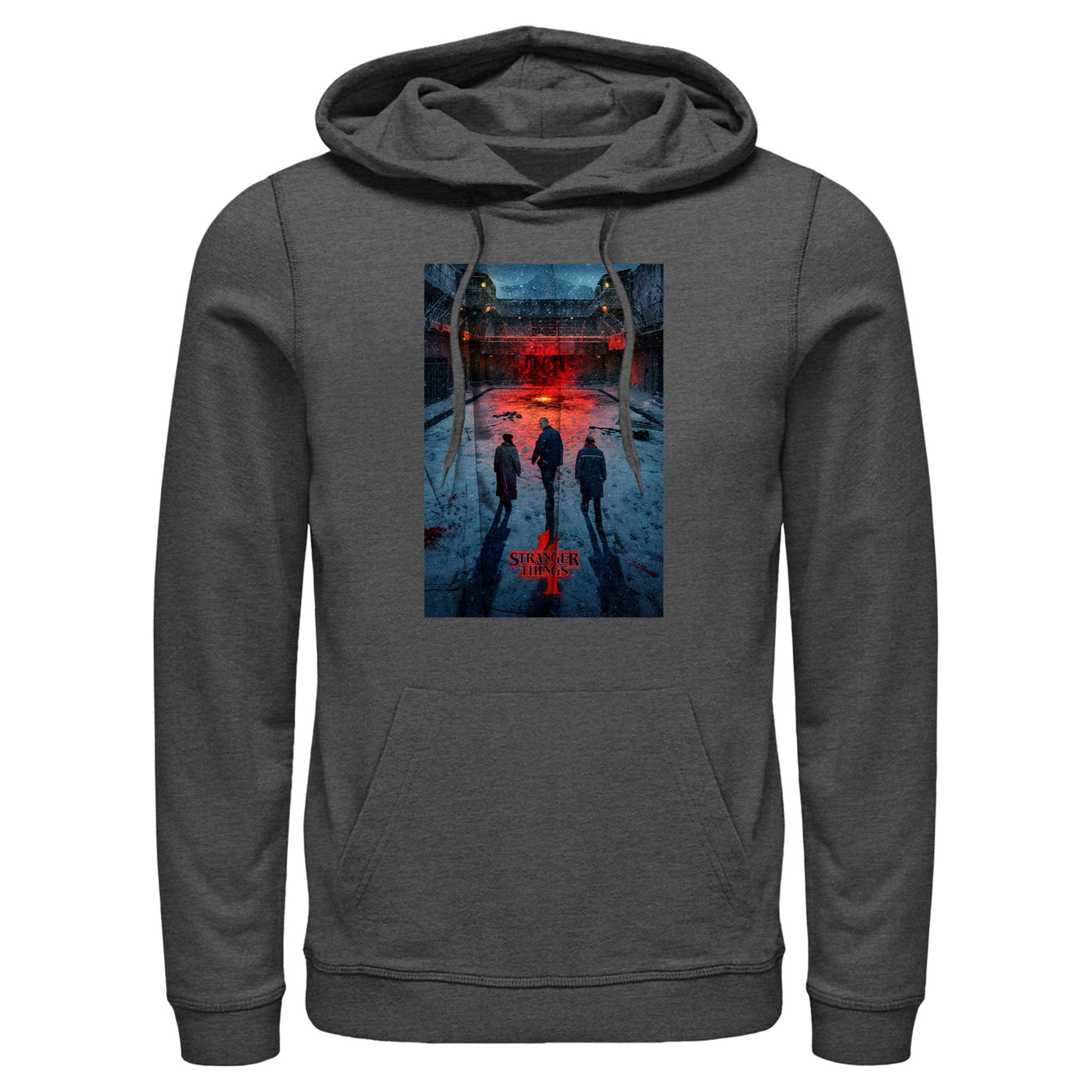 Men’S Stranger Things Winter Rift Russia Poster Pull Over Hoodie