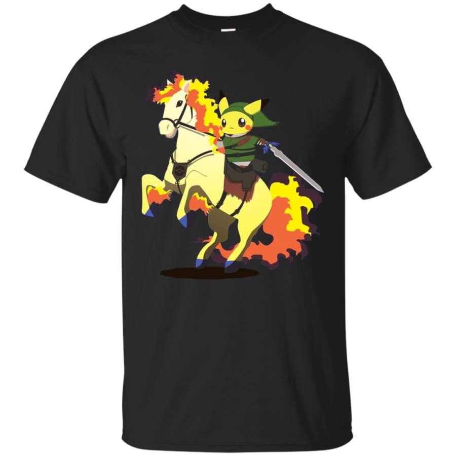 Pika Hero On Fire Horse Pokemon T-Shirt