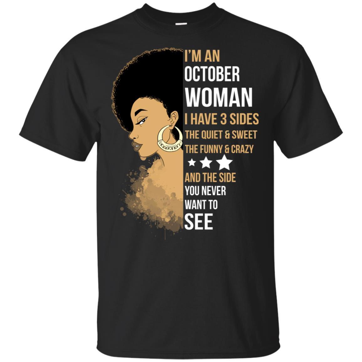 I’M October Woman Brithday T-Shirt For African Clothing Pro Black Girl