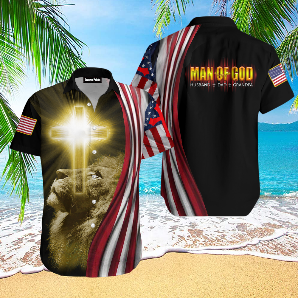 Us Marine Lion Man Of God Hawaiian Shirt | For Men & Women | Adult | Wt5057