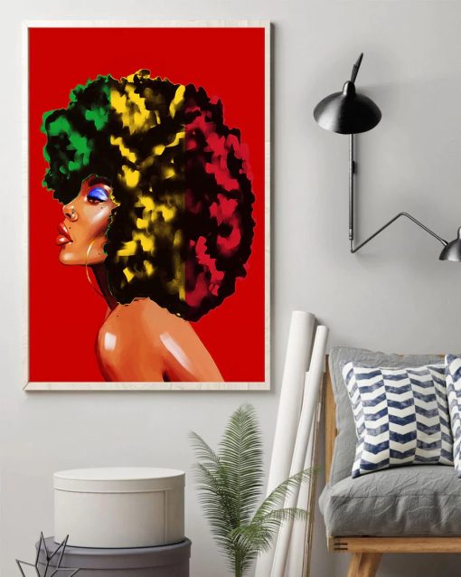 Black Queen Digital Art, Melanin, Afro Hair Art, Dope Black Art Poster 3D Poster