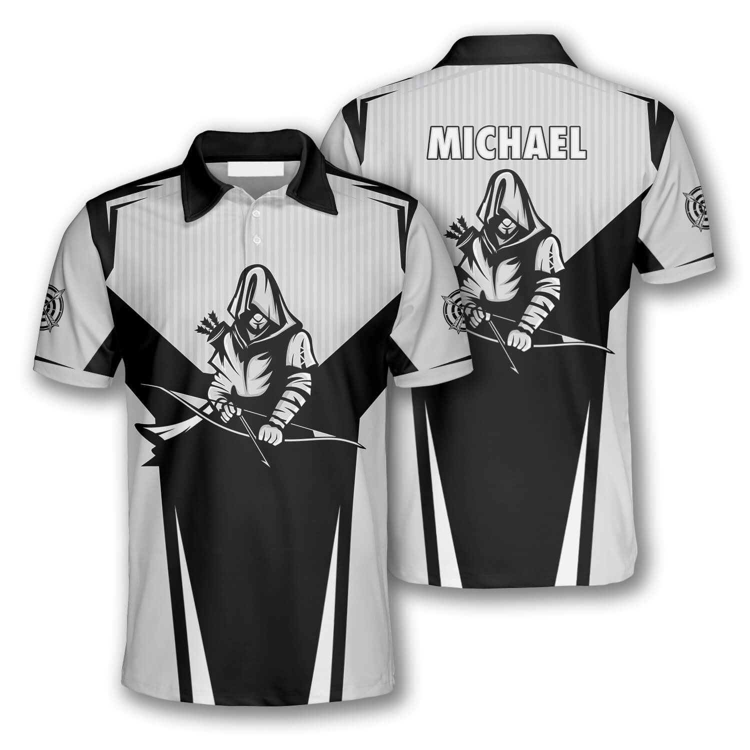 Archer Black White Version Custom Archery Shirts For Men, Personalized Archery Shirt