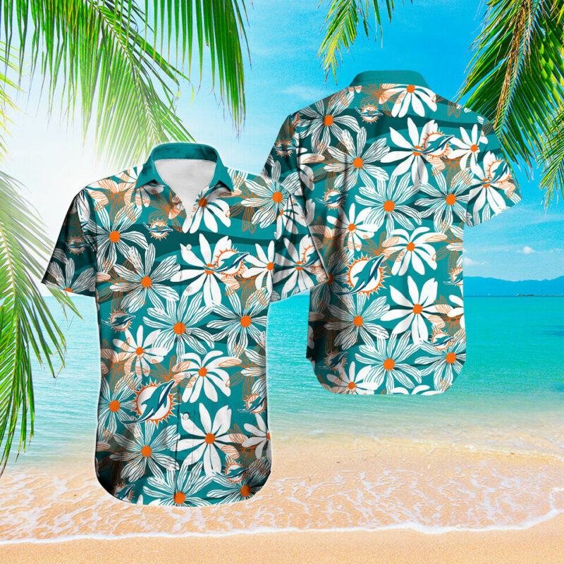 Miami Dolphins Hawaiian Shirts Men Button For Fans