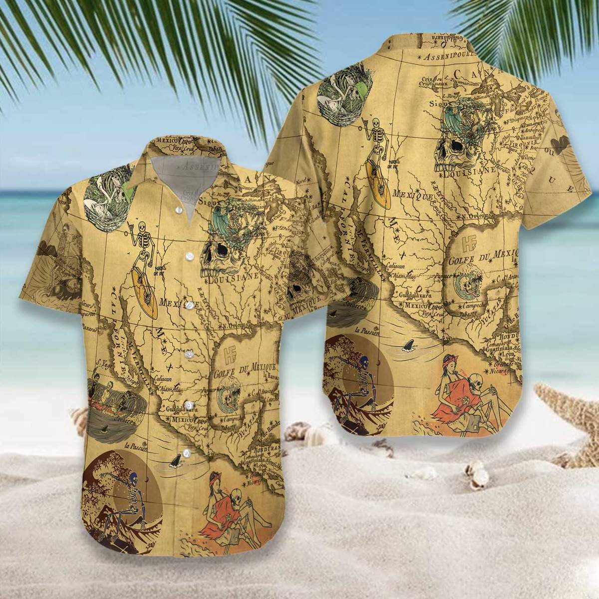 Skeleton Surfing Hawaii Shirt Ha3089