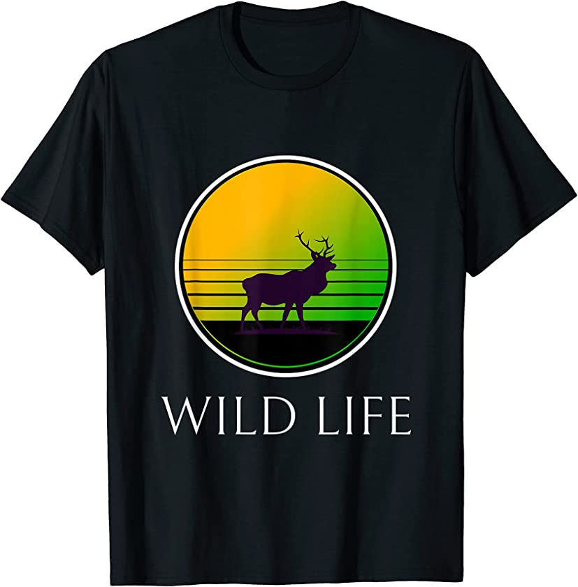 Vintage Retro Art Deer Hunting Grand Teton National Park T-Shirt