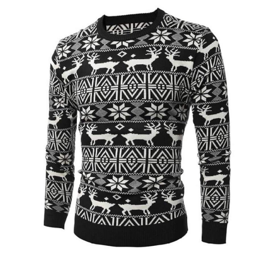 Sweater men high street wear oversize hip hop thick high quality new design ugly christmas sweater pullover wool down