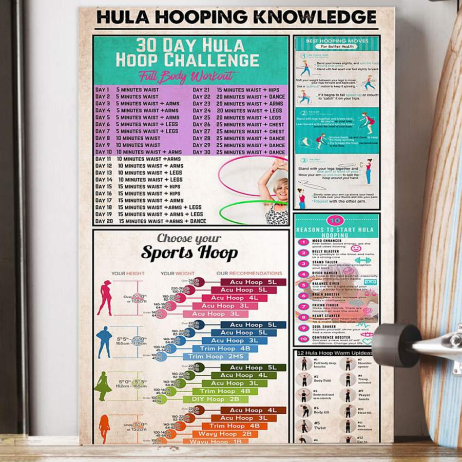 Hula Hooping Knowledge Vintage Unique  Poster  Gift  For Sport Lovers