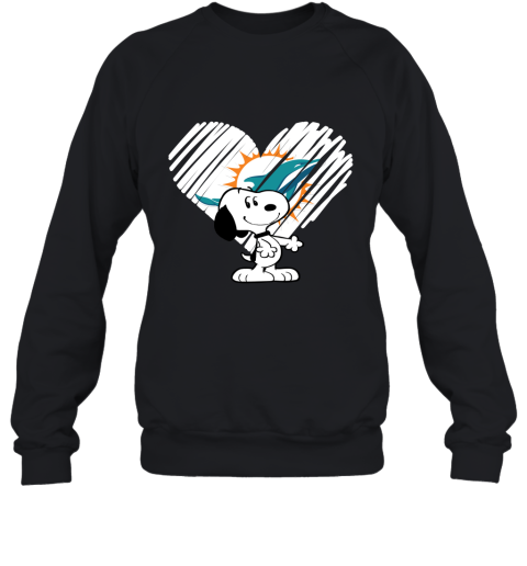 I Love Miami Dolphins Snoopy In My Heart 2D Sweatshirt