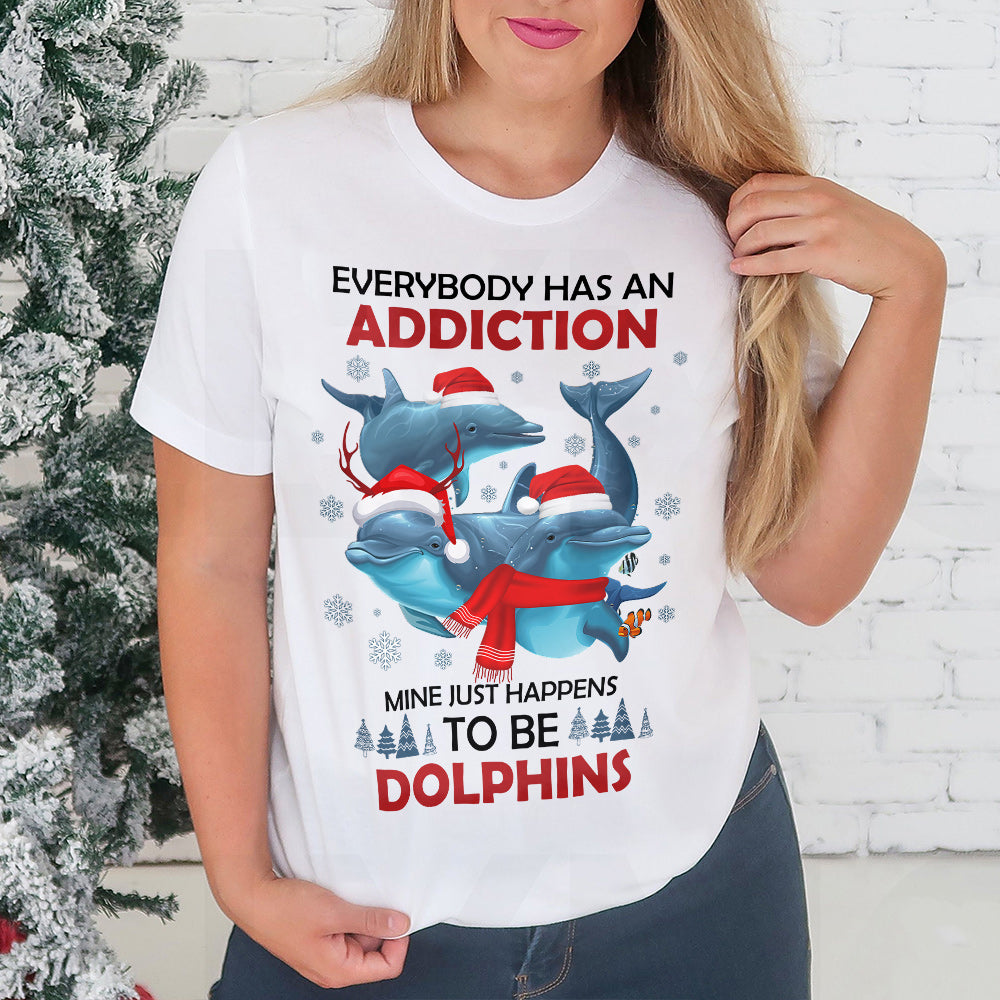 Dolphin Everybody Has An Addiction Christmas Abaz0111015Z Light Classic T Shirt