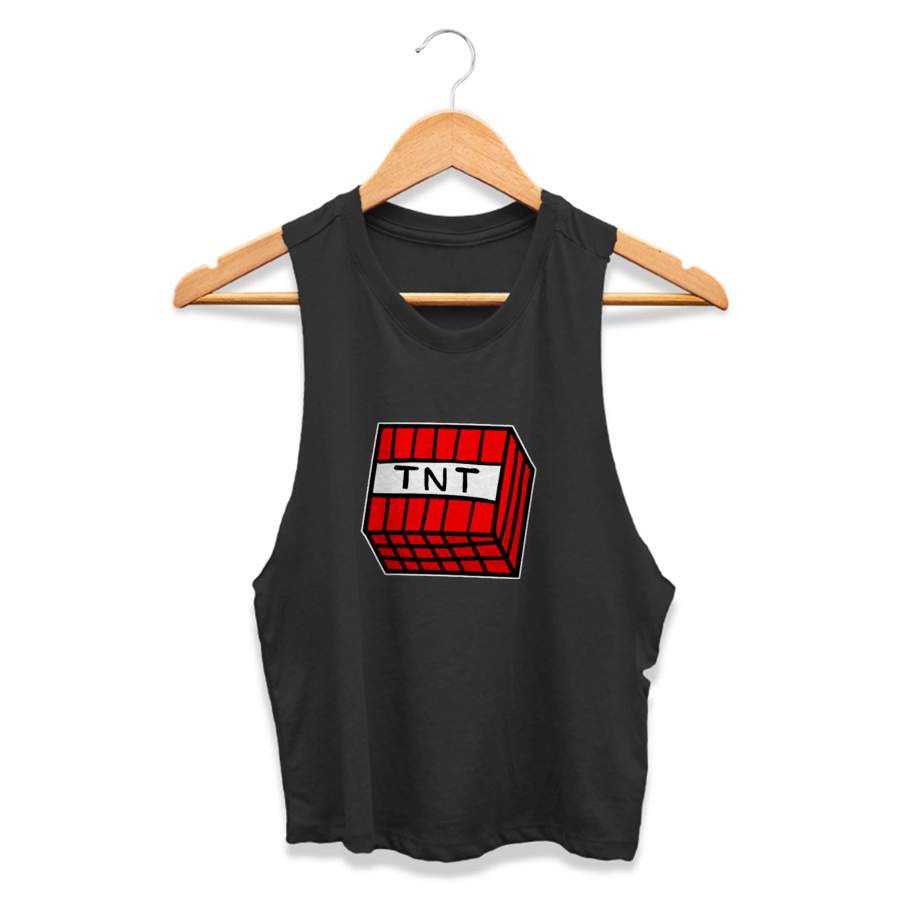 Tnt Minecraft Inspired Womans Crop Tanktop Tee